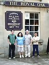 with his family outside The Royal Oak 2004